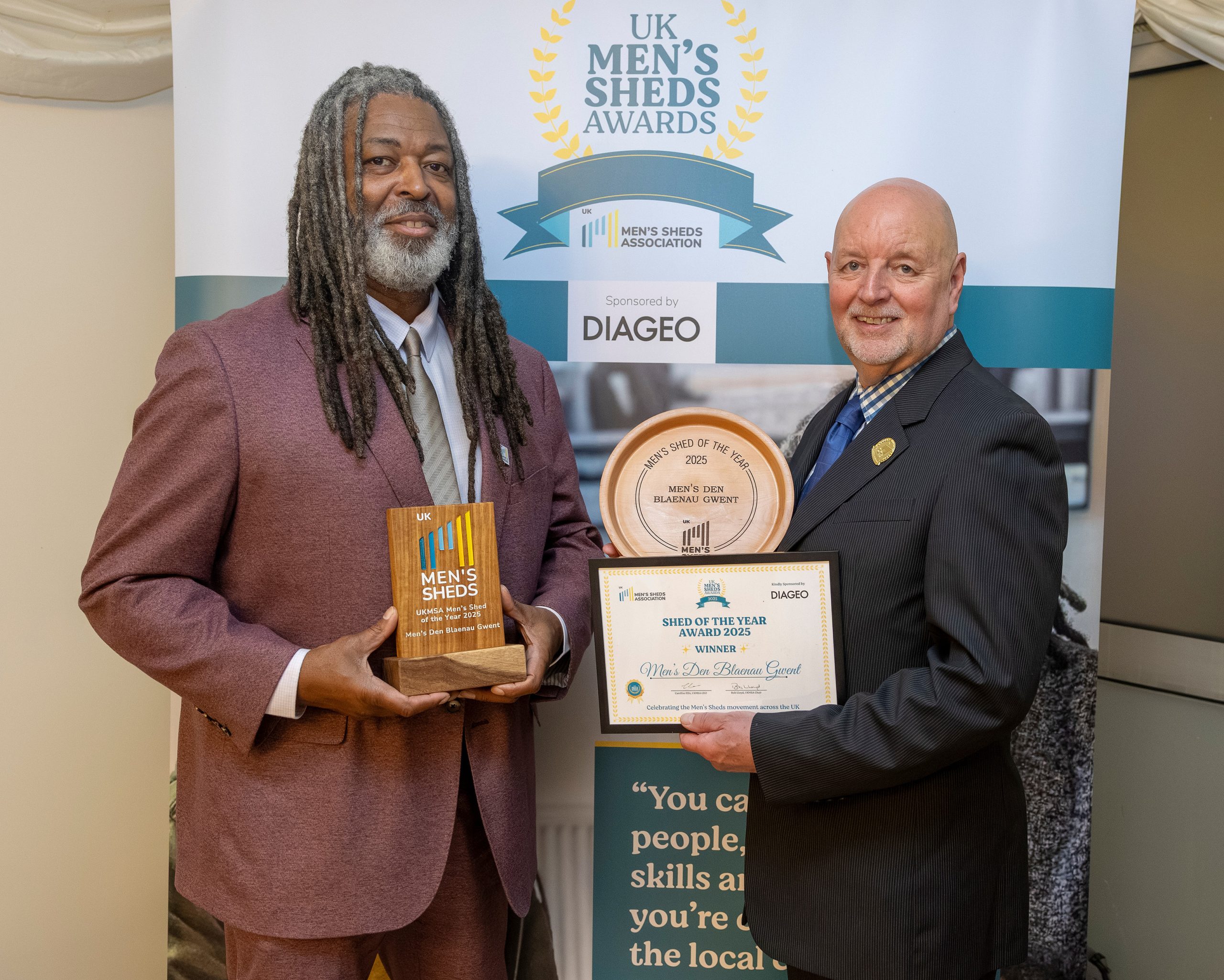 Photos of Shane and Dave with trophies