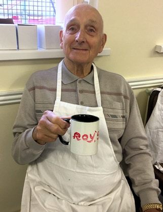 Roy with a cup of tea